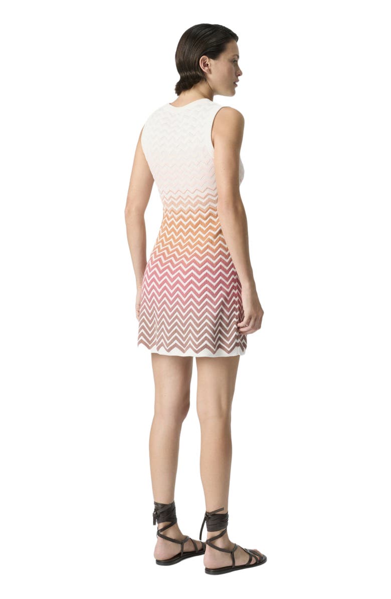 Missoni Sleeveless Chevron Dégradé Cotton And Viscose Mini Dress, Alternate, color, Green& Brown