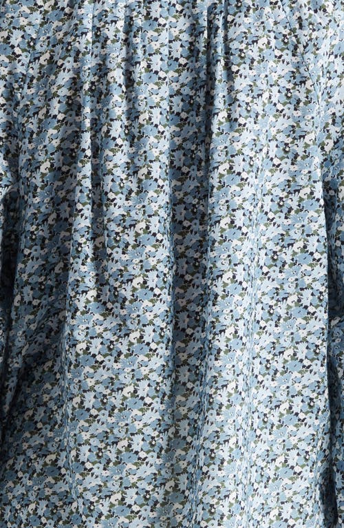 Veronica Beard Madge Floral Cotton Blend Button-up Shirt In Blue