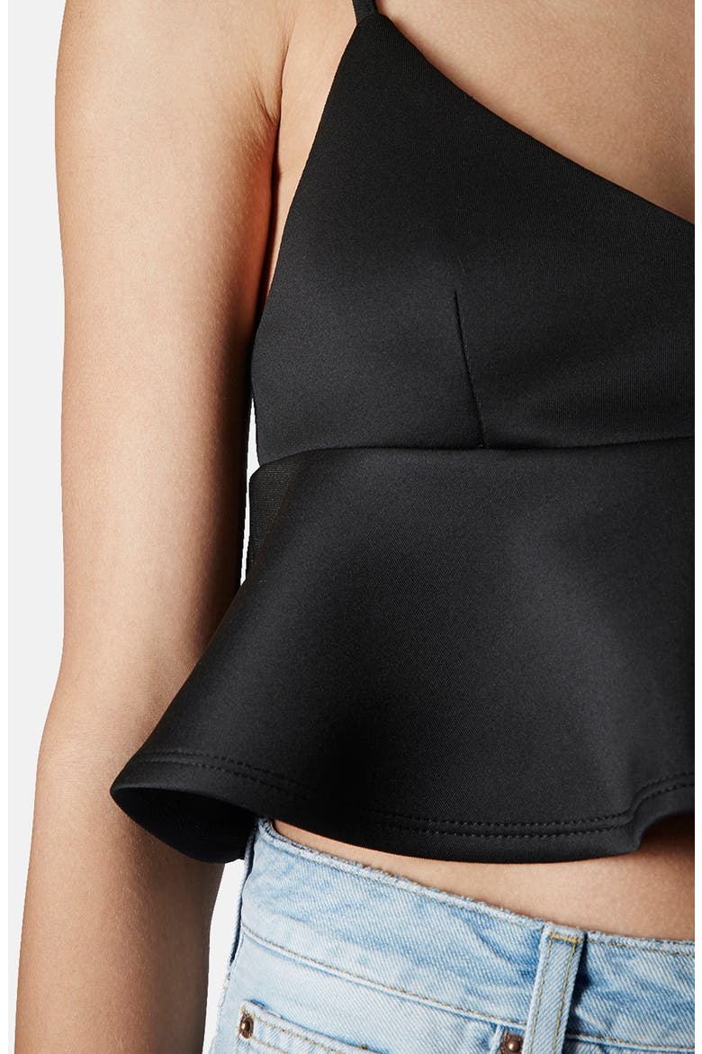 Peplum Bralette, Alternate, color, BLACK