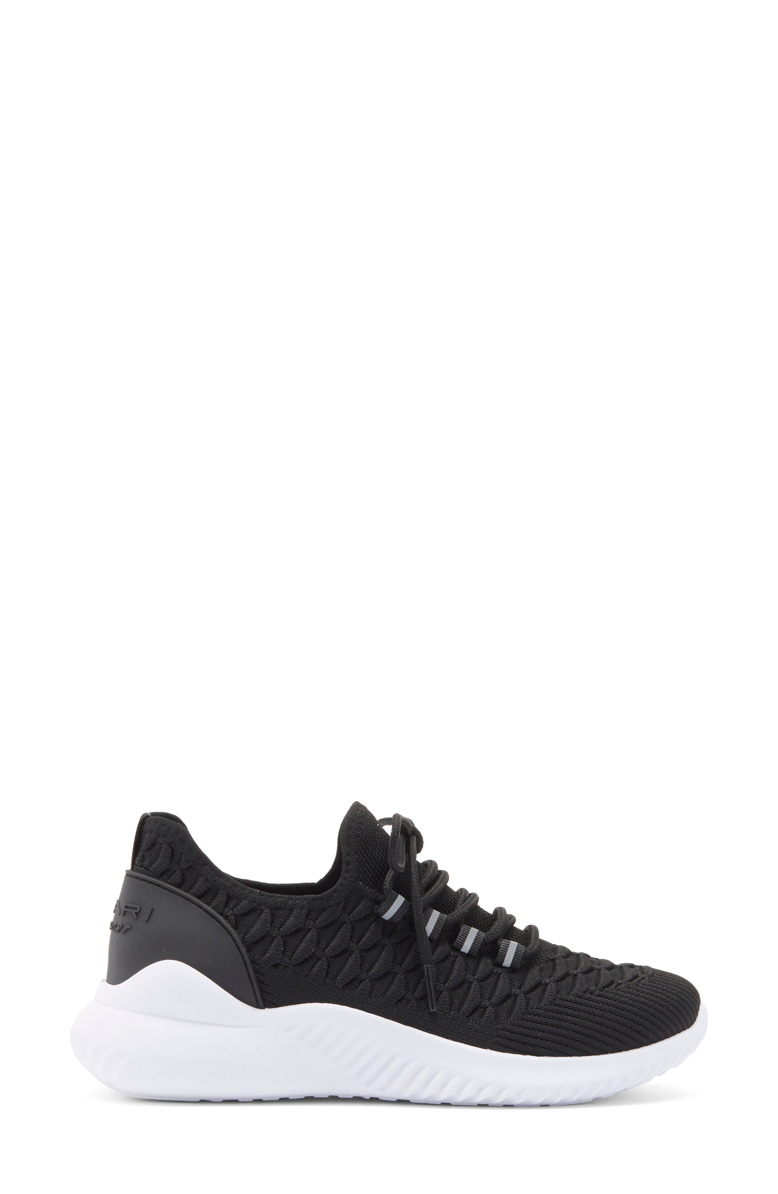 Tahari Textured Knit Sneaker, Alternate, color, Black