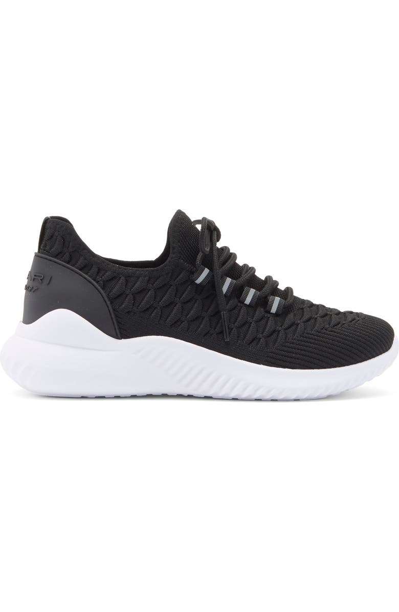 Tahari Textured Knit Sneaker, Alternate, color, Black