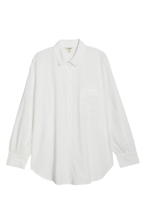 Seasalt Cornwall Sea Path Oversize Organic Cotton Poplin Button-up Shirt In White