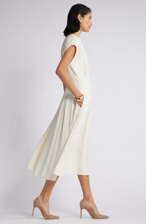 Nordstrom Pleated A-line Dress In Ivory Pristine
