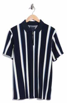 Textured Vertical Stripe Polo