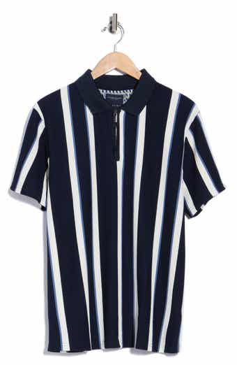 Textured Vertical Stripe Polo