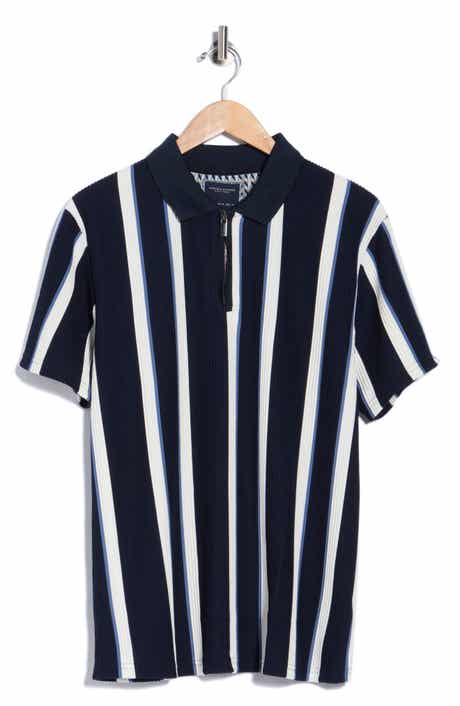 Textured Vertical Stripe Polo