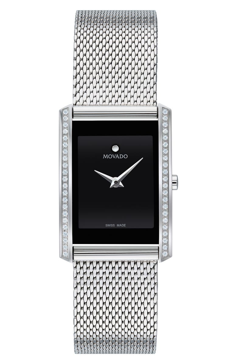 Movado La Nouvelle Diamond Bezel Bracelet Watch, 30mm, Main, color, 