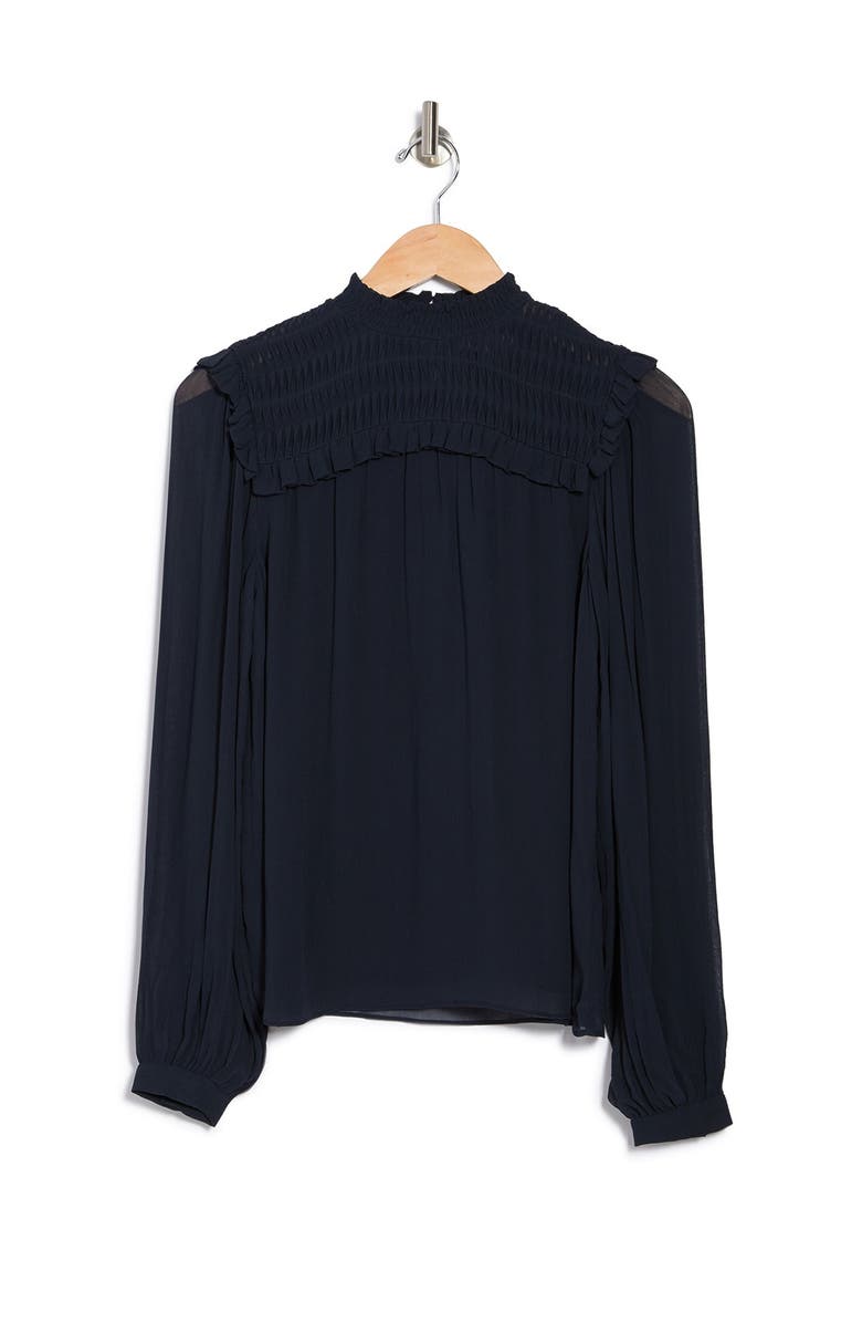 Reiss Anoushka Ruffled Smocked Long Sleeve Blouse, Alternate, color,