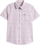 vineyard vines Kids' Stripe Linen & Cotton Button-Up Shirt