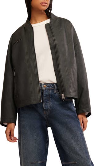 Free People Vinny Faux Leather Bomber Jacket | Nordstromrack Free People Vinny Faux Leather Bomber Jacket | Nordstromrack