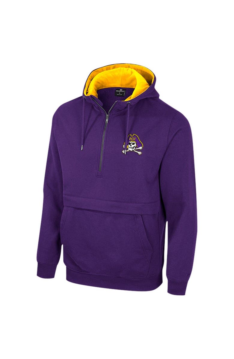 COLOSSEUM Men's Colosseum Purple ECU Pirates Team Half-Zip Pullover Hoodie, Alternate, color, Purple