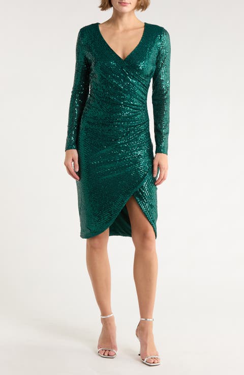 Frances Sequin V-Neck Dress