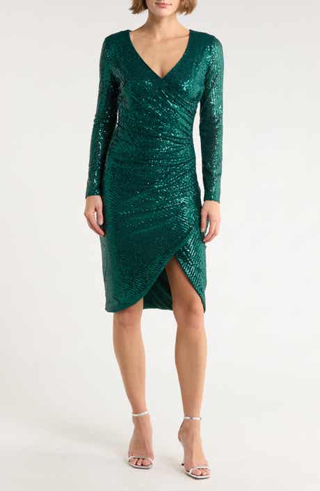 Love By Design Frances Sequin V-Neck Dress