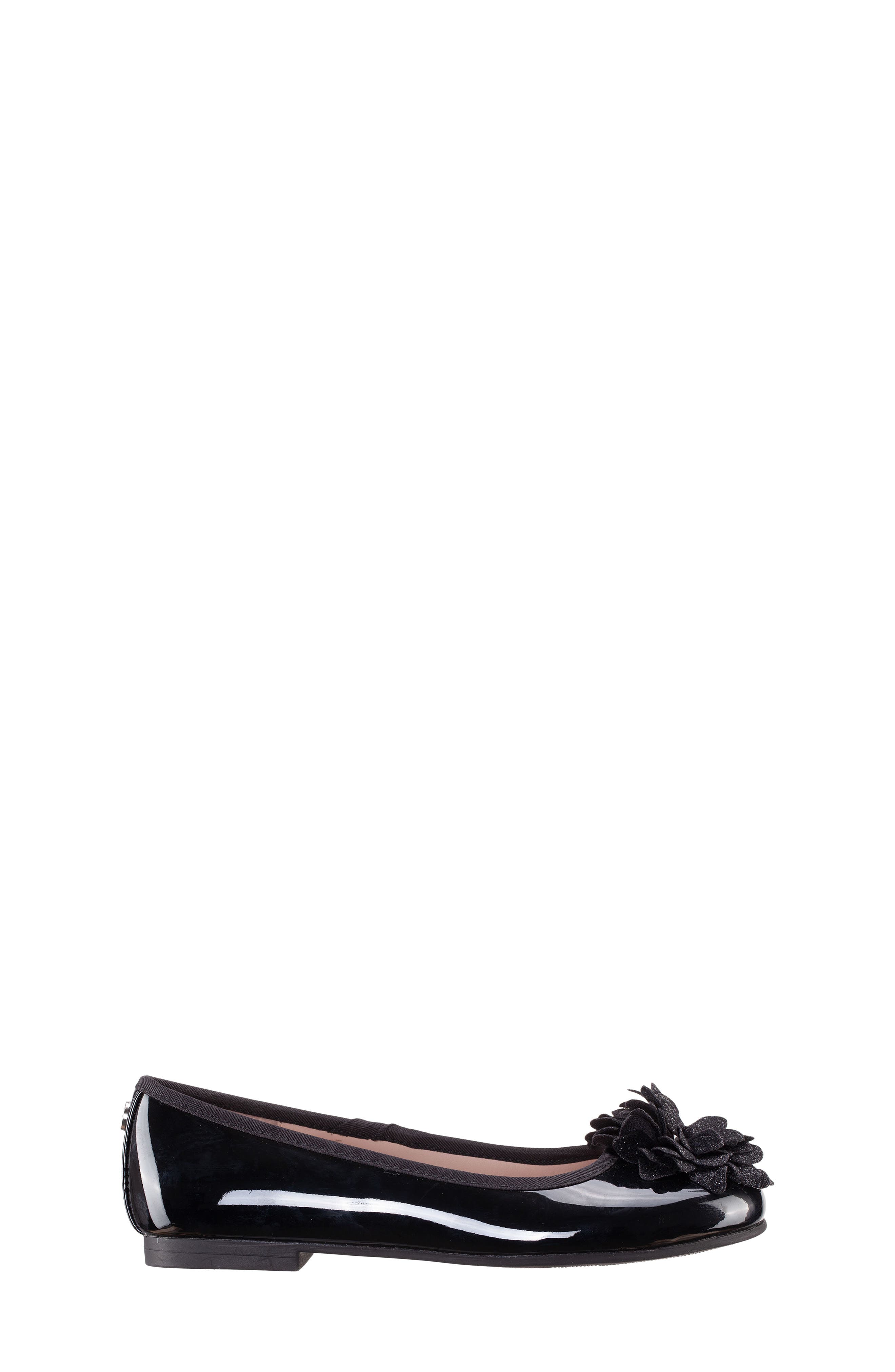Nina Jeanesse Metallic Ballet Flat, Alternate, color, Black Patent