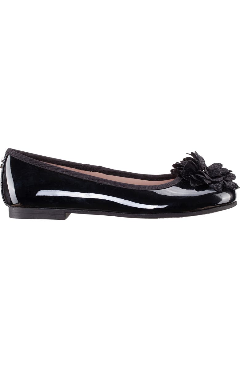 Nina Jeanesse Metallic Ballet Flat, Alternate, color, Black Patent