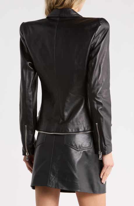 Ottilie Zip Leather Blazer