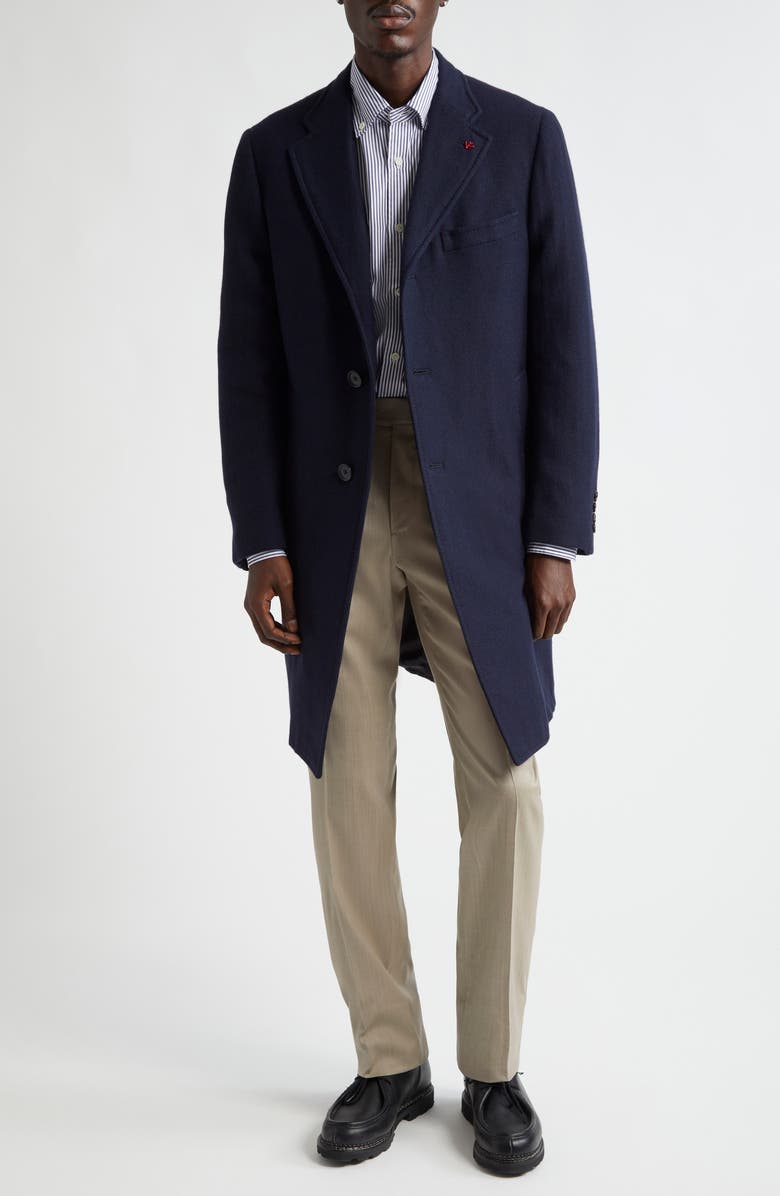 ISAIA Ross Double Face Cashmere Coat, Alternate, color, Dark Blue