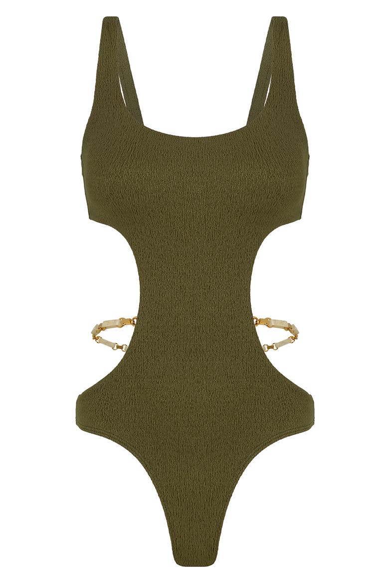 Janet Allie One-Piece Swimsuit, Alternate, color, DARK GREEN