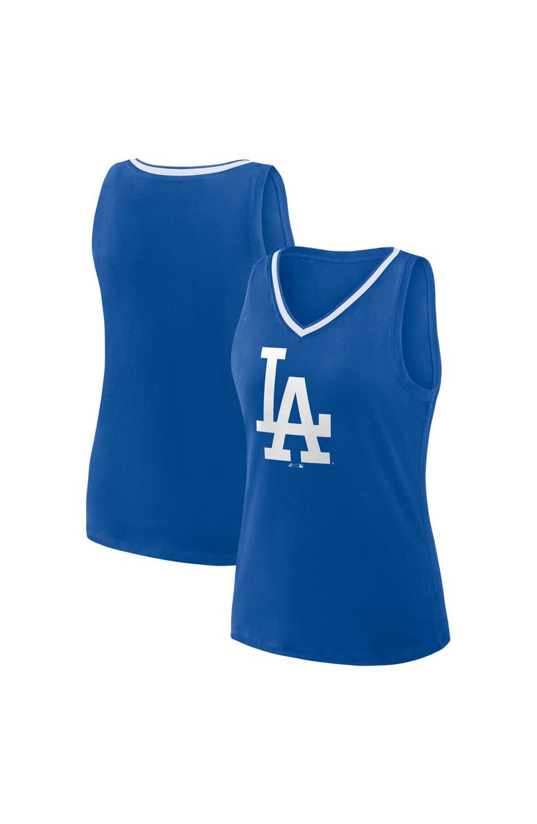 PROFILE Women's  Royal Los Angeles Dodgers Plus Sized Stellar Win V-Neck Tank Top, Alternate, color, 