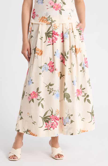 Ellen Tracy Cotton Poplin Maxi Skirt