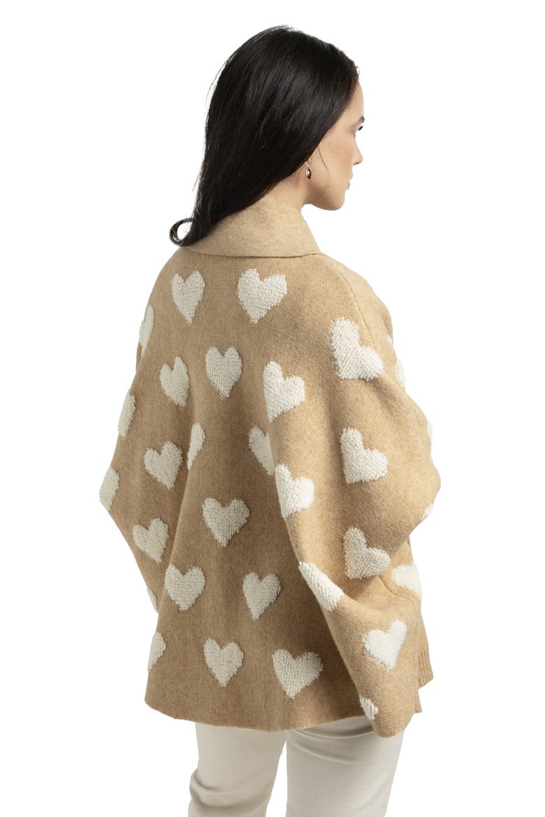 Textured Heart Cardigan, Alternate, color, BEIGE