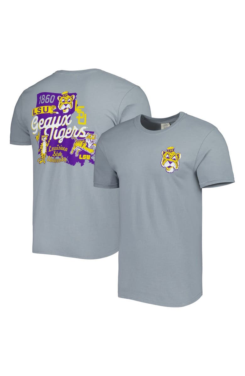 IMAGE ONE Men's Graphite LSU Tigers Vault State Comfort T-Shirt, Main, color,