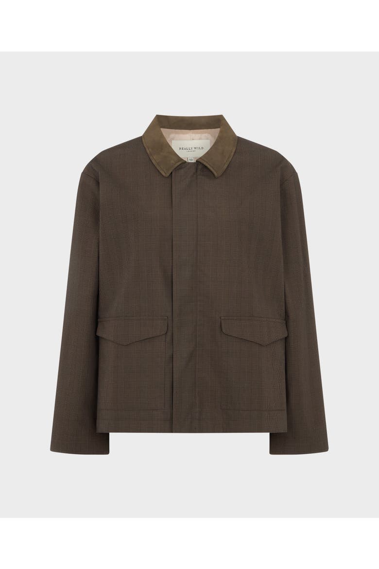 Callcott Water Resistant Cotton Jacket, Main, color, Charcoal Check