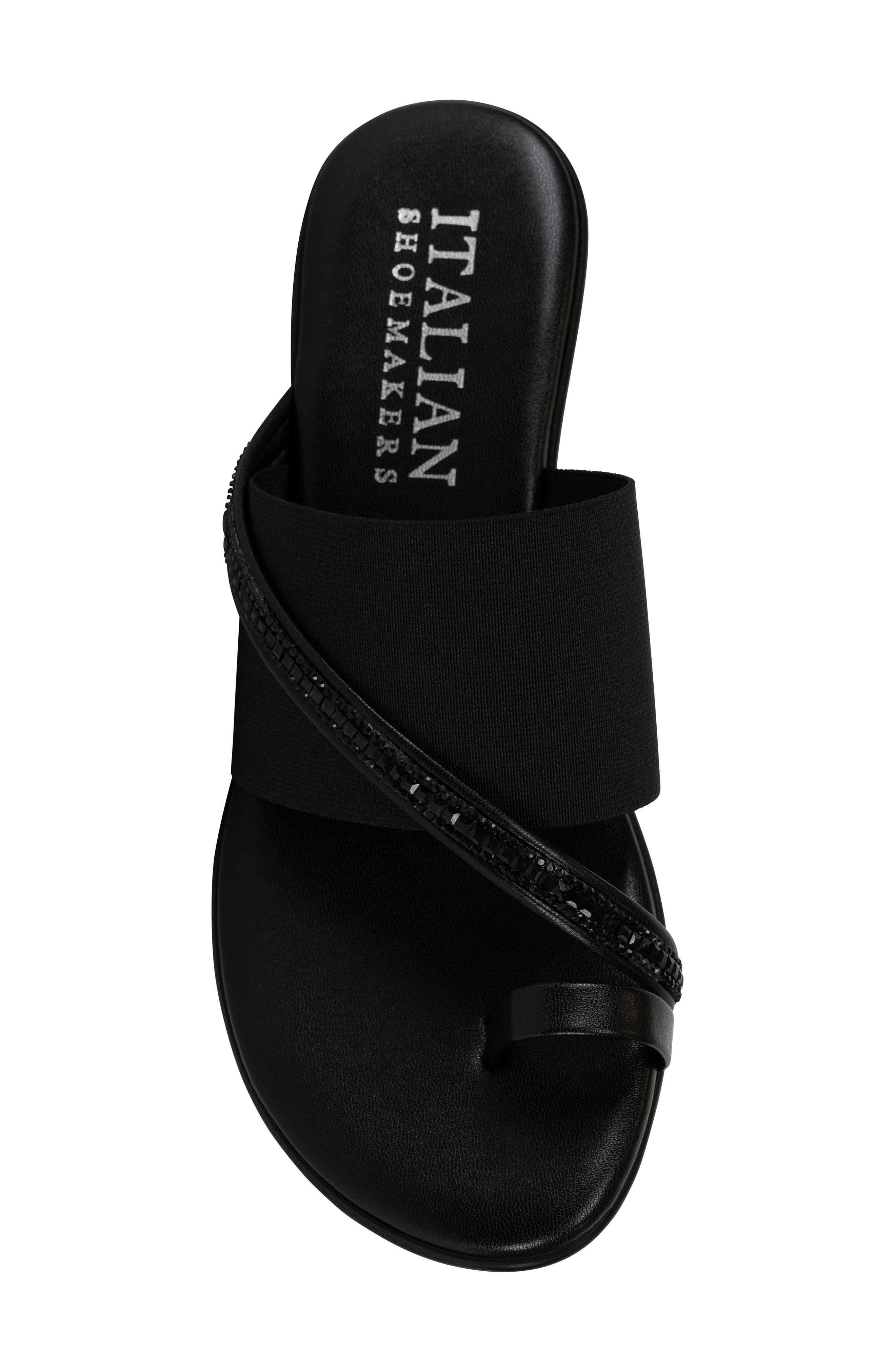 ITALIAN SHOEMAKERS Sianni Wedge Sandal, Alternate, color, Black