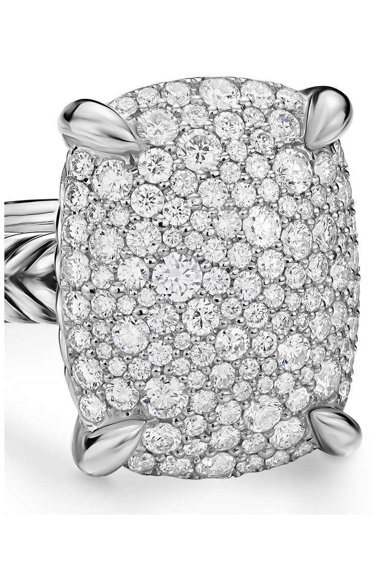 Chatelaine® Elongated Ring, Sterling Silver with Diamonds, 19mm, Alternate, color, SILVER PAVE