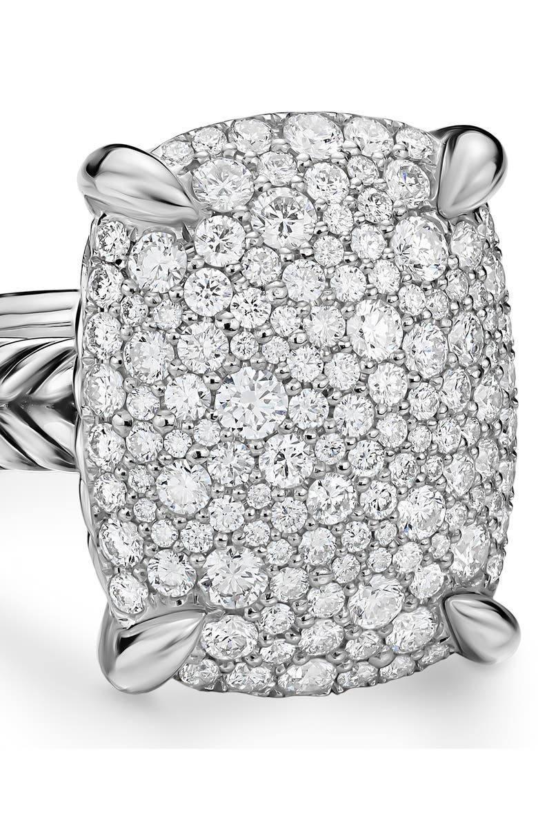 David Yurman Chatelaine<sup>®</sup> Elongated Ring, Sterling Silver with Diamonds, 19mm, Alternate, color, Silver Pave