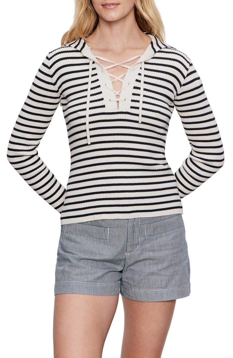 Sanctuary Lace-Up Rib Sweater, Main, color, 