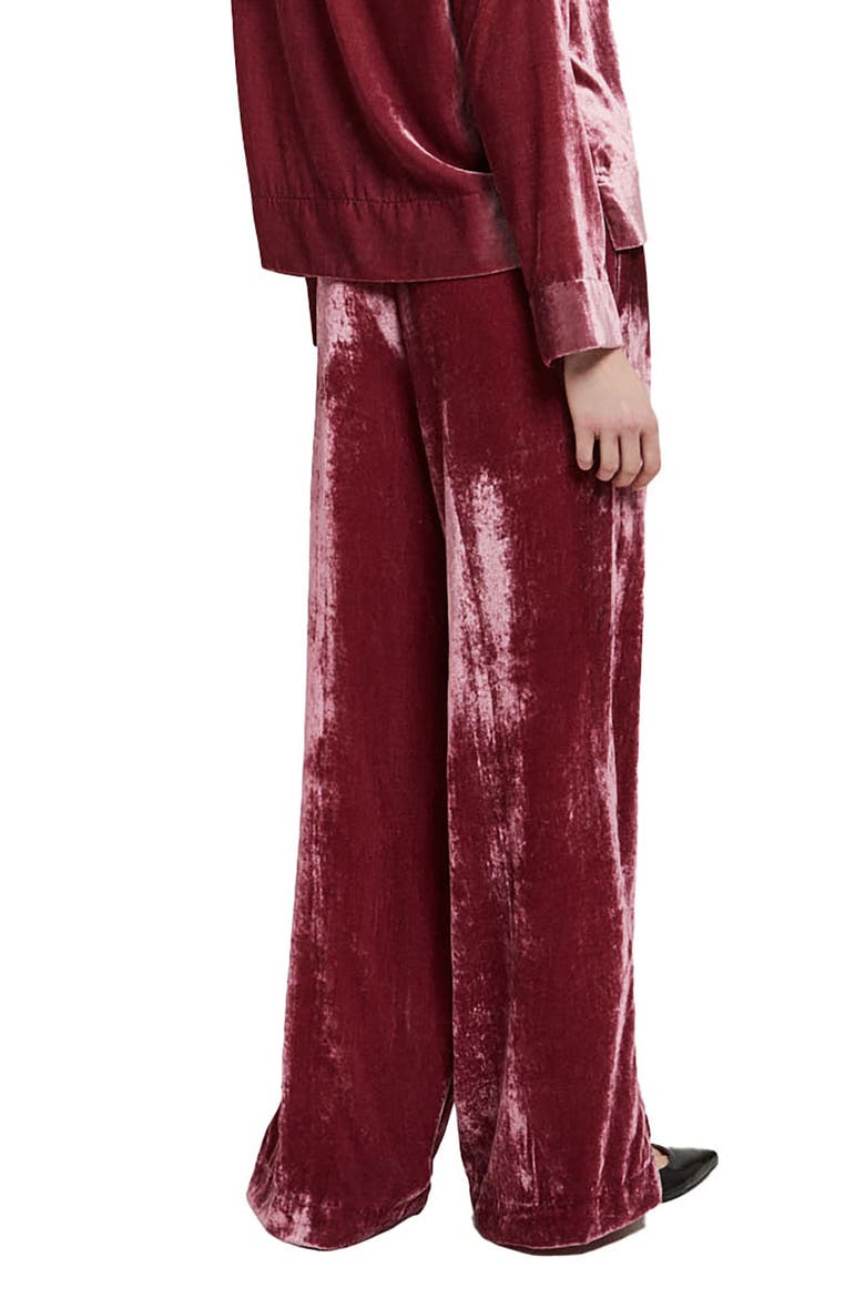 Velvet Palazzo Trousers, Alternate, color, Pink