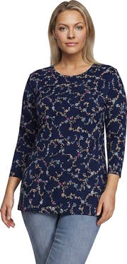 Lands' End 3/4 Sleeve Supima Cotton Crewneck Tunic