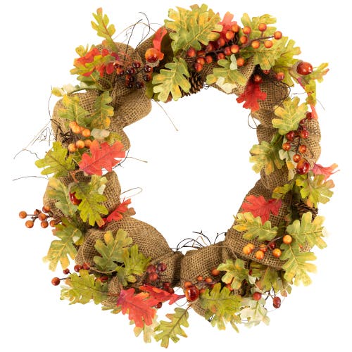 Northlight Berries And Pinecones Artificial Fall Harvest Twig Wreath, 18-inch, Unlit In Multi