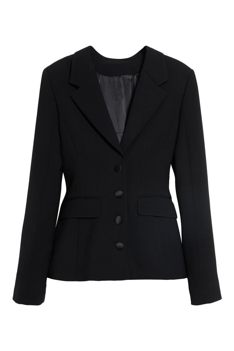 Double Crêpe Virgin Wool Jacket, Main, color, BLACK