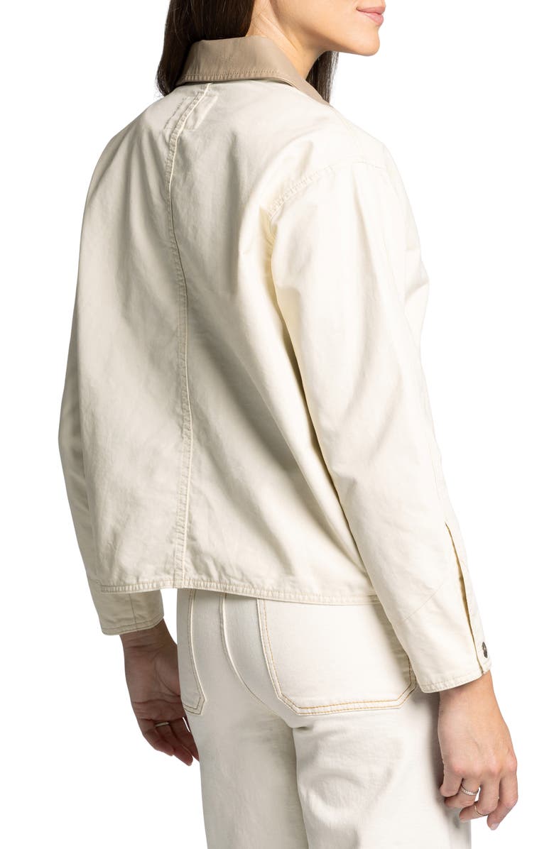 Thread & Supply Zola Cotton Crop Barn Jacket, Alternate, color, Ecru