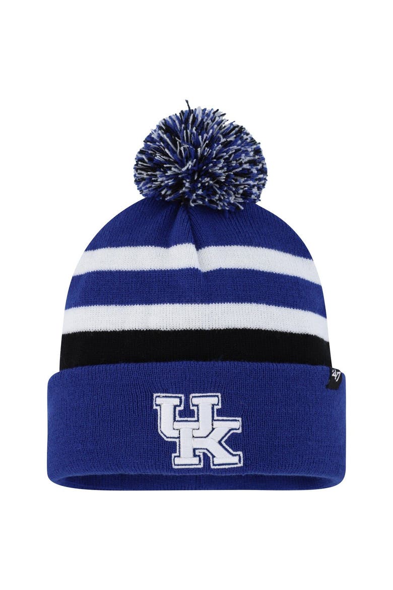 Men's '47 Royal Kentucky Wildcats State Line Cuffed Knit Hat with Pom, Main, color, Royal