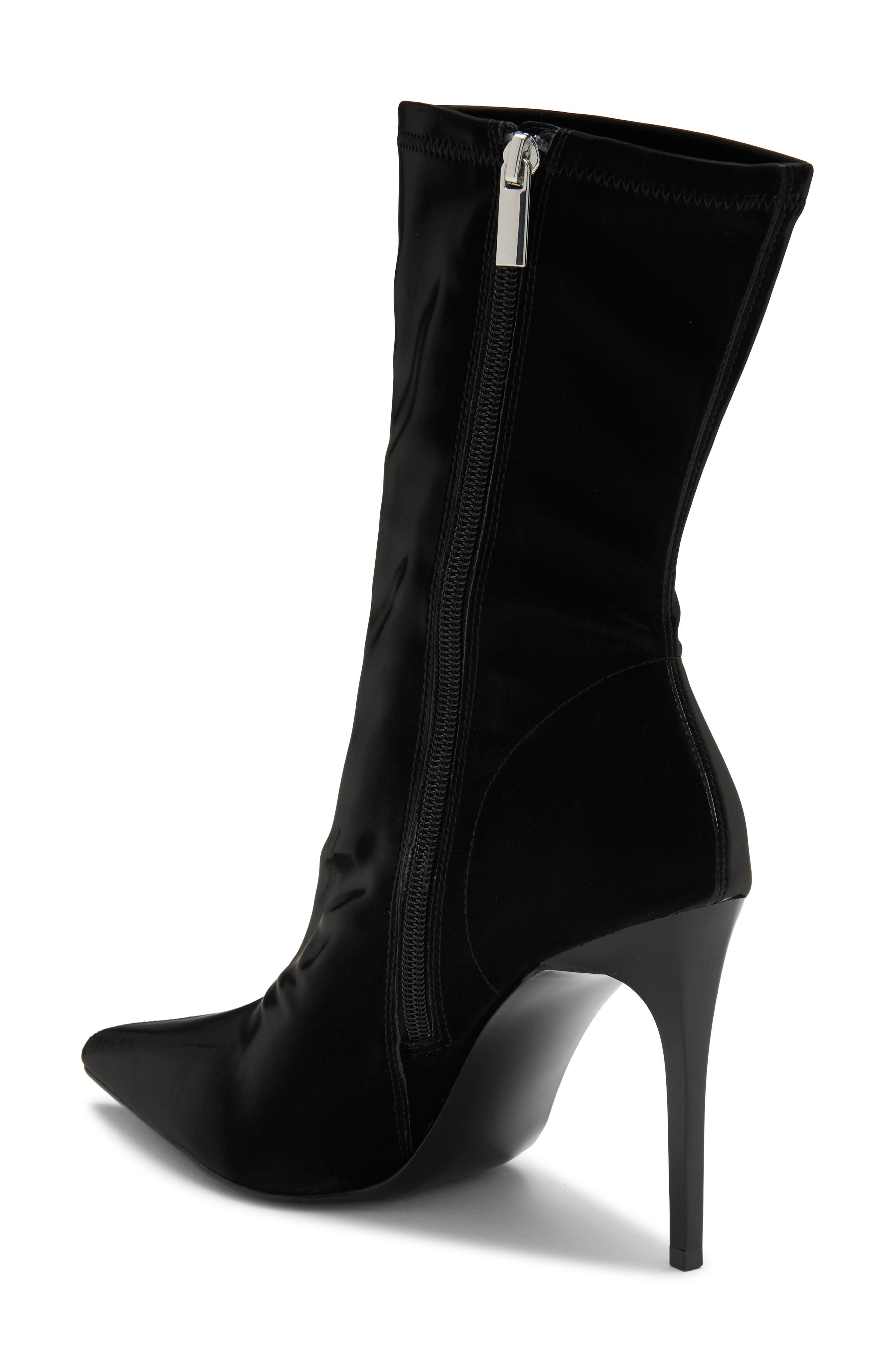 Mackena Bootie, Alternate, color, BLACK TECHNO SATIN