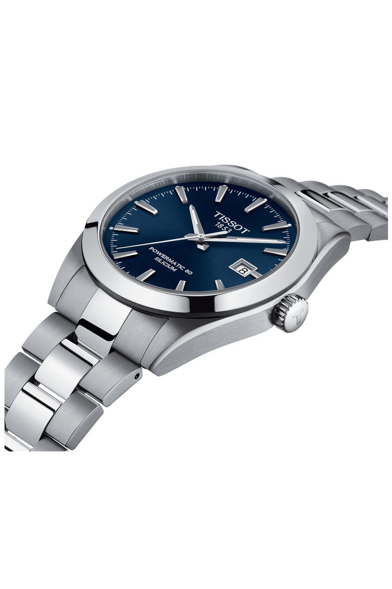 T-Classic Gentleman Powermatic Bracelet Watch, 40mm, Alternate, color, GREY/ BLUE/ SILVER