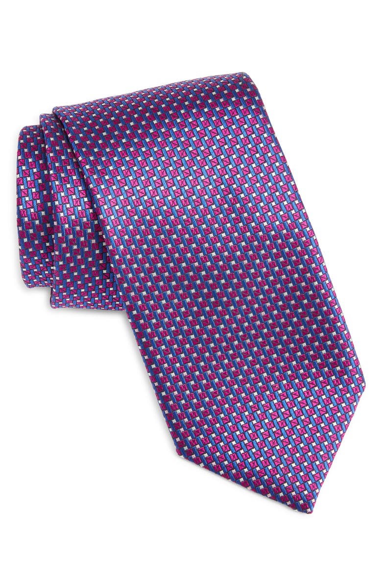Canali Geometric Silk Tie, Main, color,