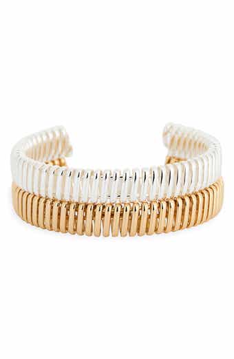 Set of 2 Ribbed Cuff Bracelets