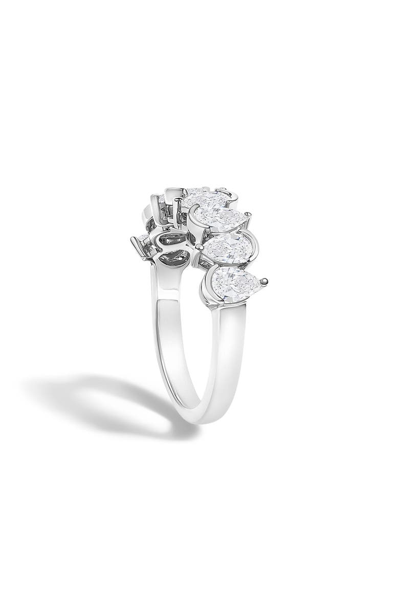 14K Gold 1 2/3 Cttw Lab Grown Pear Shaped Diamond Band Ring, Alternate, color, White Gold