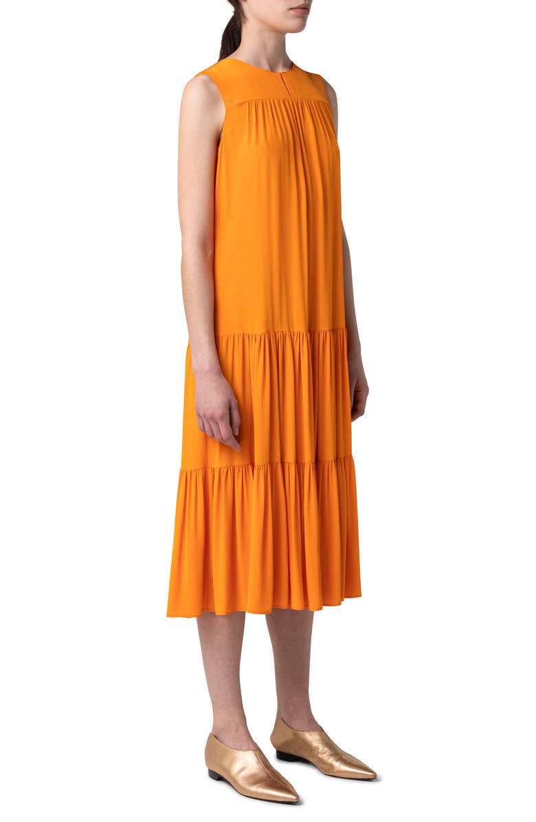 Akris punto Sleeveless Tiered Midi Dress, Alternate, color, 