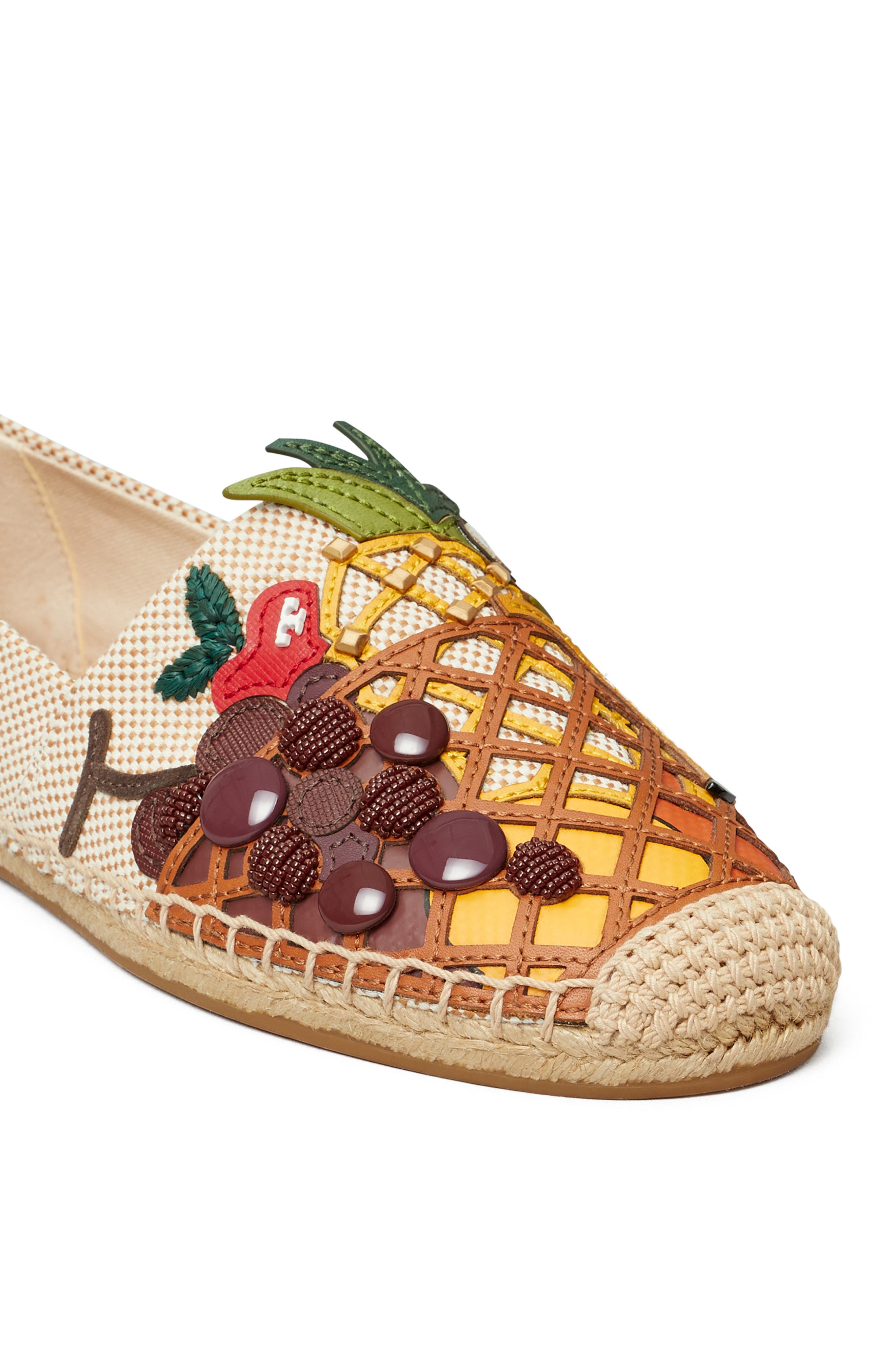 Tory Burch Fruit Appliqué Espadrille, Alternate, color, 