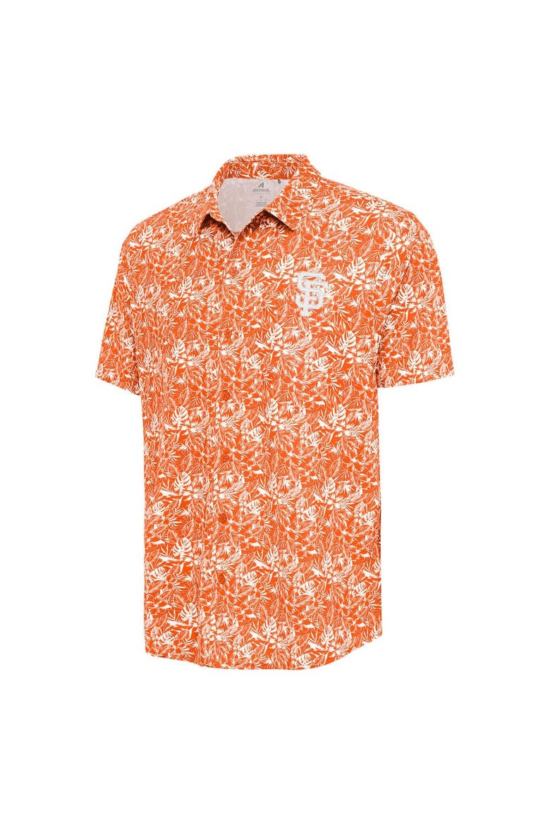 Men's Antigua Orange San Francisco Giants Resort Button-Up Shirt, Alternate, color, Orange