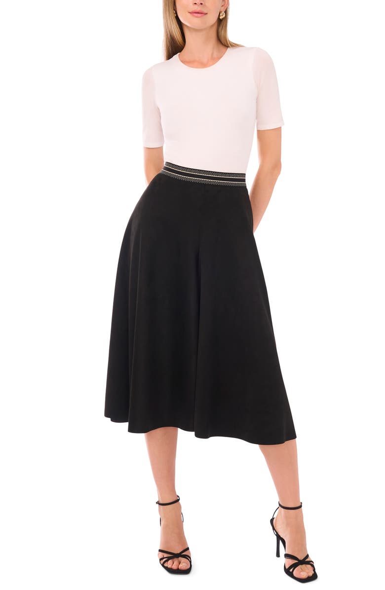 Halogen<sup>®</sup> Faux Suede Wide Leg Culottes, Alternate, color, Rich Black