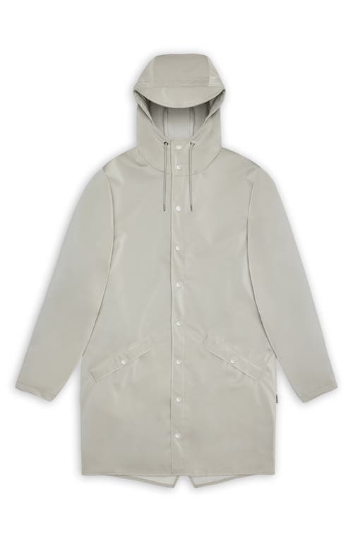 Rains Waterproof Hooded Long Rain Jacket In Matrix