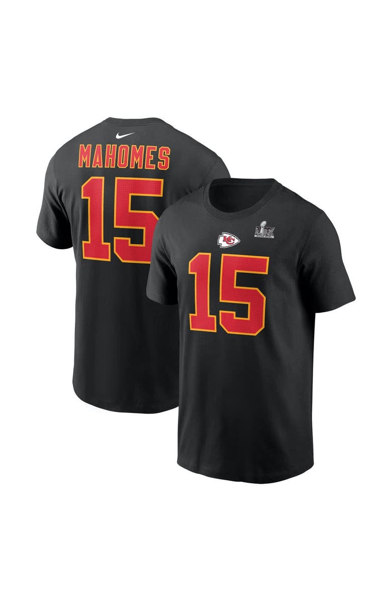 Nike Men's Nike Patrick Mahomes Black Kansas City Chiefs Super Bowl LIX Name & Number T-Shirt, Alternate, color, 