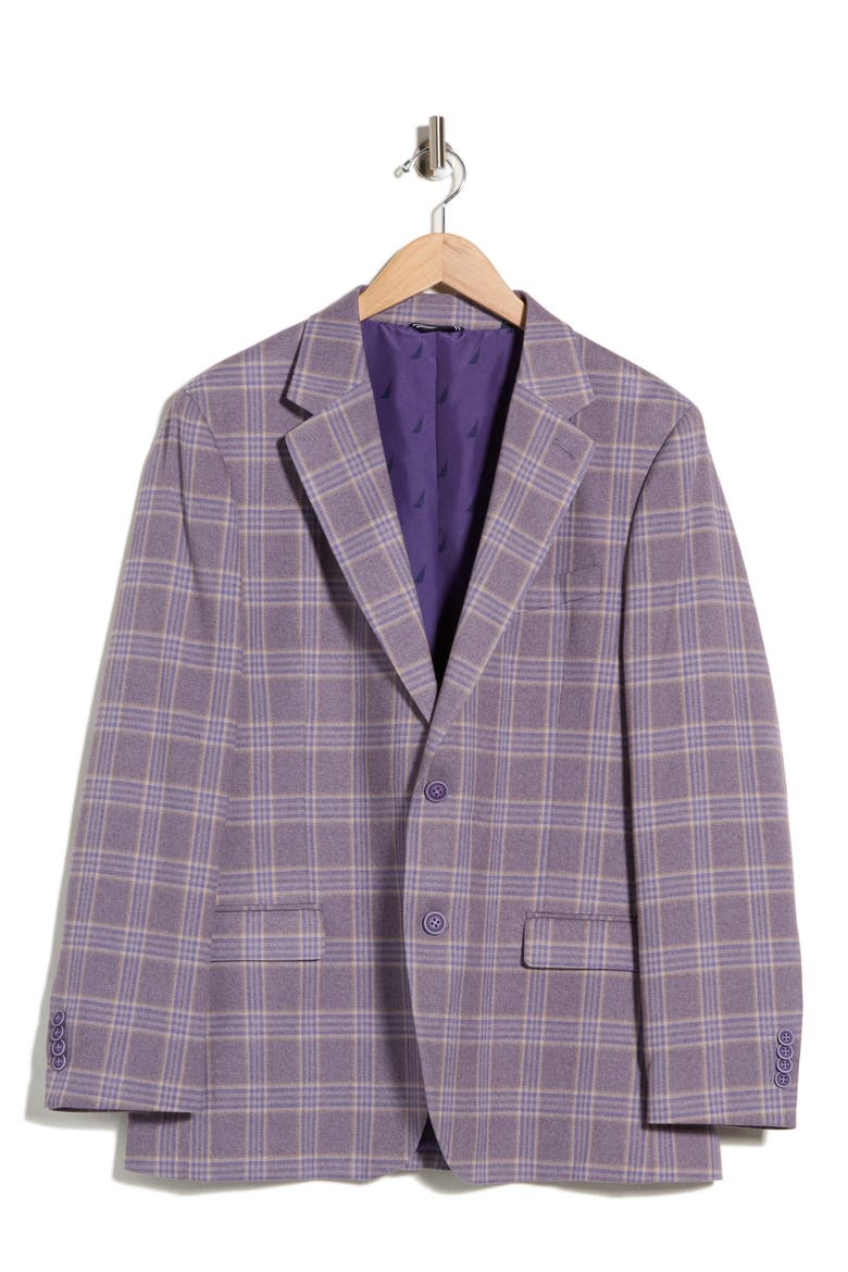 Plaid Stretch Sport Coat, Alternate, color, PURPLE