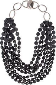 SAACHI Chunky Beaded Statement Necklace